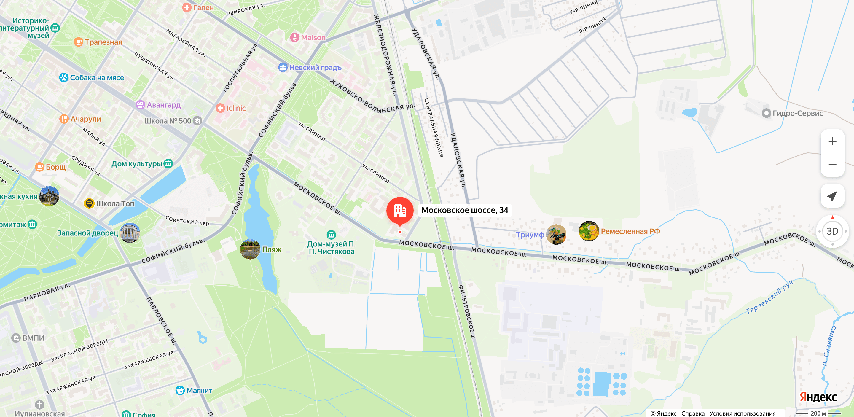Карта: Московское шоссе, 34, Пушкин
